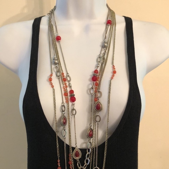 Bundle lot 2 chain and beads multi strand necklaces Ruby Rd + runway curated - Picture 4 of 10
